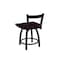 Holland Bar Stool Co 18" Low Back Swivel Vanity Stool, Black Wrinkle, Dark Cherry Oak Seat 82118BWDCOak - alternate 2